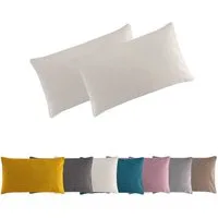 MOON Heimtextilien Kissenhülle 2er Pack Kissenbezug versch. Größen Polyester Reißverschluss Moon, Leinen-Optik