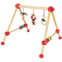 BIECO Baby Gym Bieco Spieltrapez Spielbogen Baby Holz mit Figuren & Kugeln