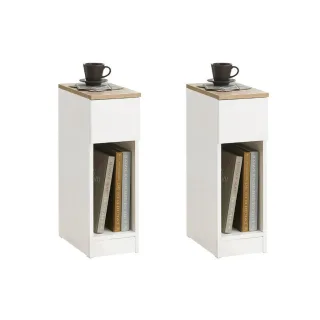 SoBuy Nachttisch, Weiß, Holzwerkstoff, 20x60x35 cm, Schlafzimmer, Nachttische