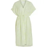 Vila Shirtkleid Lockeres Blusenkleid mit Knopfleiste Crepe Midi Dress VILIMIA (extralang) VILIMIA MAYA S/S MIDI DRESS/SU