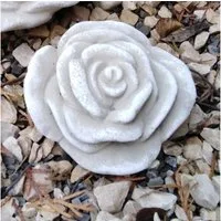 Radami Gartenfigur Stein Rose Rosenblüte Steinguss Gartendeko 10cm