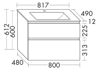 Burgbad Keramik Waschtisch-Set Accura PG1 Dunkelgrau Matt/Taupe, SGVI081F6043C0040 SGVI081F6043C0040