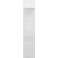 Lomadox Garderobenpaneel MALABO-129, mit Ablage, 1 Kleiderstange, 3 Haken in weiß Hochglanz
