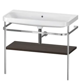 Duravit Happy D.2 Plus c-shaped Set mit Metallkonsole Nussbaum gebürstet Matt 975x490x850 mm - HP483 HP4838N6969