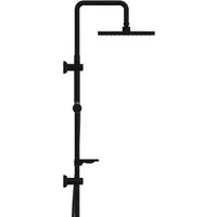 welltime Stangenbrause-Set LINA, Höhe 105 cm, 1 Strahlart(en), Überkopfbrause mit Seifenablage, 20 cm Kantenlänge.