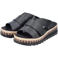 Rieker Pantolette Keilabsatz, Sommerschuh, Schlappen mit Juteumrahmung