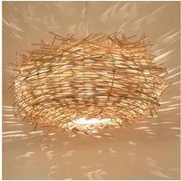 Casa Moro Deckenleuchten Rattan Lampe MIA Korbgeflecht Wohnzimmer Esszimmer Pendelleuchte Boho, ohne Leuchtmittel, handgefertigte Hängeleuchte