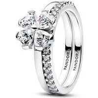 Pandora Fingerring PANDORA Sterlingsilber Damenringe Kleeblatt, Zirkonia, Timeless