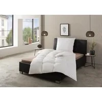RIBECO Federbettdecke Laram, Bettdecken für Sommer oder Winter, Made in Germany, Füllung: 90% Federn, 10% Daunen, Bezug: 100% Baumwolle, Super Preis-Leistung, Bettdecke 135x200 cm oder 155x220 cm, Decke