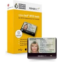 REINER SCT HBCI-Chipkartenleser cyberJack RFID Basis, RFID-Lesegerät für Personalausweis und kontaktlose Chipkarten
