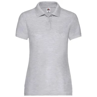 Fruit of the Loom Damen Poloshirt Lady Fit Piqué (Grau meliert)