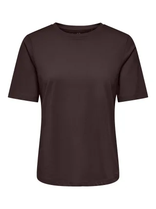 ONLY - ONLHAPPY S/S O-NECK TEE PR JRS Coffee Bean - Gr. - XS