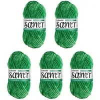 myboshi Samt Wolle, Chenille Garn Häkelwolle, 100 m (5-St., Samt Wolle Original Chenille Garn), Uni
