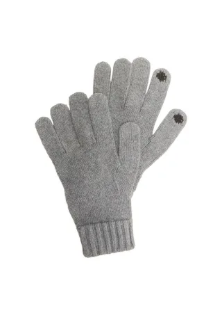 s.Oliver Red Label - Strickhandschuhe aus Baumwolle grau - Gr. - 2