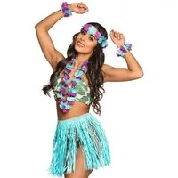Boland Hawaii-Kostüm Strandkostüm Hawaii blau Karneval Faschingskostüm