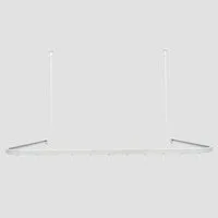 Euroshowers GmbH Duschvorhangstange Profi 90 x 90 x 90 cm U-Förmiges Duschstangen-Set Weiß Aus Aluminium, Wand, Schrauben, Aluminium, Inklusive Deckenhalterung 60cm,Verbindungsstücken und 24 Vorhanghaken