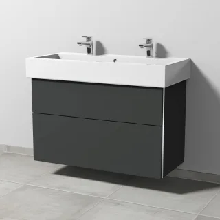 Sanipa 3way Waschtischunterbau zu Duravit Vero Waschtisch mit 2 Auszügen, Graphit-Matt BP7191B