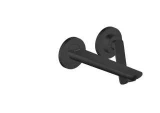 Hansgrohe 2-Loch WTA Wand Unterputz Axor Citterio C mit Auslauf 195 mm Cubic cut mattschwarz, 4911 49111670
