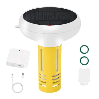 Upgrade Solar Powered Tuya ZigBe WiFi Pool Water Quality Tester 7-in-1 Floating Detector PH ORP TDS Salinity Temperature