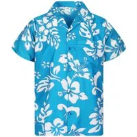King Kameha Hawaiihemd "Hibiscus" Funky Hawaii-Hemd Herren Kurzarm Front-Tasche Stylish