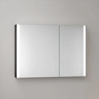 KEUCO Royal Atlas LED Spiegelschrank 100 x 71 x 12,7 cm mit 2 Türen, asymmetrisch, Spiegelheizung, A 211201450035