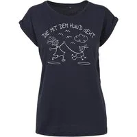 Youth Designz Print-Shirt Die Mit Hund Geht" Damen T-Shirt Statement Geschenk Frauen Motiv mit stylischen Frontprint für Frauen