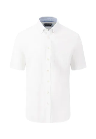 FYNCH-HATTON - Summer Slub Solids, B.D., 1/2 white - Gr. - M