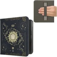 kwmobile E-Reader-Hülle Schutzhülle für Kobo Kobo Libra Colour / Tolino Vision Color Hülle, eReader Flip Case mit Handschlaufe und Auto Sleep Funktion