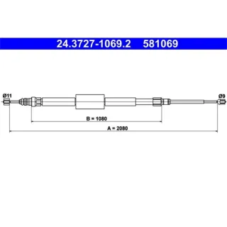 ATE Handbremsseil hinten Renault Megane Sc?nic 24.3727-1069.2