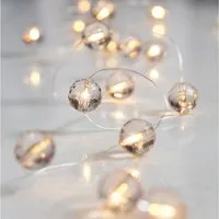 Lights4fun LED-Lichterkette 20er Micro Lichterkette Perlen warmweiß