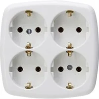 Kopp 4-fach Schutzkontakt-Steckdosenleiste Arktis 121001009 Steckdosenleiste, ohne Kabel