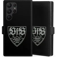 DeinDesign Handyhülle Offizielles Lizenzprodukt VfB Stuttgart VfB Stuttgart schwarz, Samsung Galaxy S23 Ultra Hülle Handy Flip Case Wallet Cover