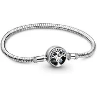 Gnoce Perlenarmband Gnoce Armband mit Lebensbaumverschluss GYB020-21 Edelstahl/Silber