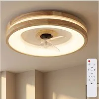 GLOBO LIGHTING LED Deckenleuchte, Neutralweiß, Kaltweiß, Warmweiß, Tageslichtweiß, Deckenventilator Deckenlampe Holzlampe Fernbedienung Vor-Rücklauf