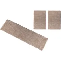 Bruno Banani Bettumrandung Shaggy Soft, Höhe 30 mm, (3-tlg), gewebt, Uni-Farben, besonders weich, Bettvorleger, Läufer-Set