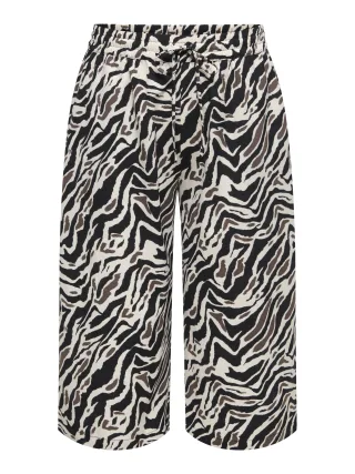 ONLY CARMAKOMA - CARELITE CULOTTE PANTS AOP Black - Gr. - 52
