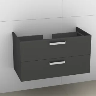 Artiqua 415 Waschtischunterschrank für Living 814436 Anthrazit Hochglanz, 415-WU2L-L17-7015-51 415-WU2L-L17-7015-51