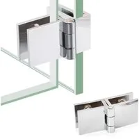 BAYLI Regal 2er Set Glas Scharnier 180 Grad, Dusche Tür Scharnier Halter, 5-8mm