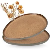 Moritz & Moritz Servierplatte ORGANIC Servierplatte 2er - Beige, (Set, 2-tlg., Set), Spülmaschinengeeignet