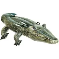 Intex Luftmatratze Krokodil Schwimmmatratze Alligator, (Spar-Set, 1-St., beschädigungsresistent), Zwei verschweißte Haltegriffe im vorderen Bereich