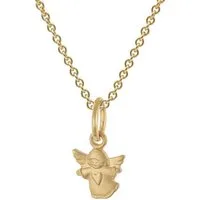 trendor Kette mit Anhänger 28966, Engel 333 Gold Mit Vergoldeter Silberkette für Kinder