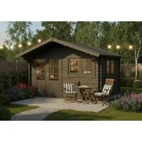 Alpholz Gartenhaus Holz Set - Gabriel 400 x 300 cm, BxT: 435.0x367.0 cm, (Set), in Imprägniert (Grau) Inkl. Fußboden & Dacheindeckung