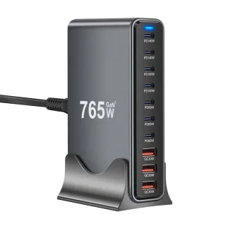[GaN Tech] Bakeey YMX-765W 765W 10-Port USB PD Charger 3USB-A+7USB-C PD QC Fast Charging Desktop Charging Station EU Plu