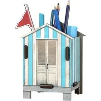 WERKHAUS® Aufbewahrungsbox Werkhaus - Stiftebox "Strandhaus" Stiftehalter Stifteköcher Farbe: