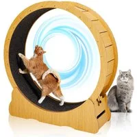LALAHO Tier-Intelligenzspielzeug Tierlaufrad Katzenlaufband Innendurchmesser 100cm, MDF, für Katzen bis 12 kg, stabil und leise, Sicherheitsschloss-Design