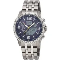 ETT Solaruhr Funk-Solar Professional Worldtimer Titan/Blau
