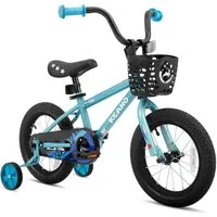 JOYSTAR Kinderfahrrad 14/16 Zoll fahrrad für 3-8 Jahre Jungen,Mädchen,Geschenke für Kinder, Mit Stützrädern, Korb, geschlossenem Kettenschutz und bunten Graffitis