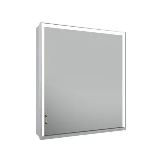 Keuco Royal Lumos Spiegelschrank 14301172101 Wandvorbau, silber-eloxiert, verdecktes Ablagefach, 650 x 735 x 165 mm, Anschlag rechts