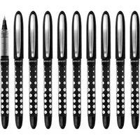 WESTCOTT Tintenroller Schwarz10 Stück, Rollerball Pen schwarze Tinte, 0,5 mm Strichstärke, (Vorteilspack, 10-tlg), transp. Füllstandsanzeige, Kapillartechnologie, ergonomischer Griff