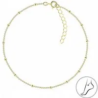 ALEXANDER YORK Fußkette SATELLITE in Gold, 925 Sterling Silber
